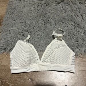 Women's White Striped Bralette